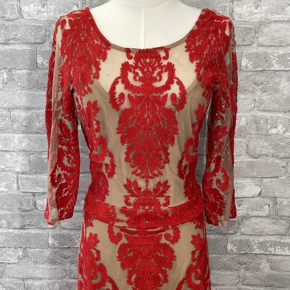 For Love & Lemons San Marcos Embroidered Red Maxi Dress - Picture 2 of 7
